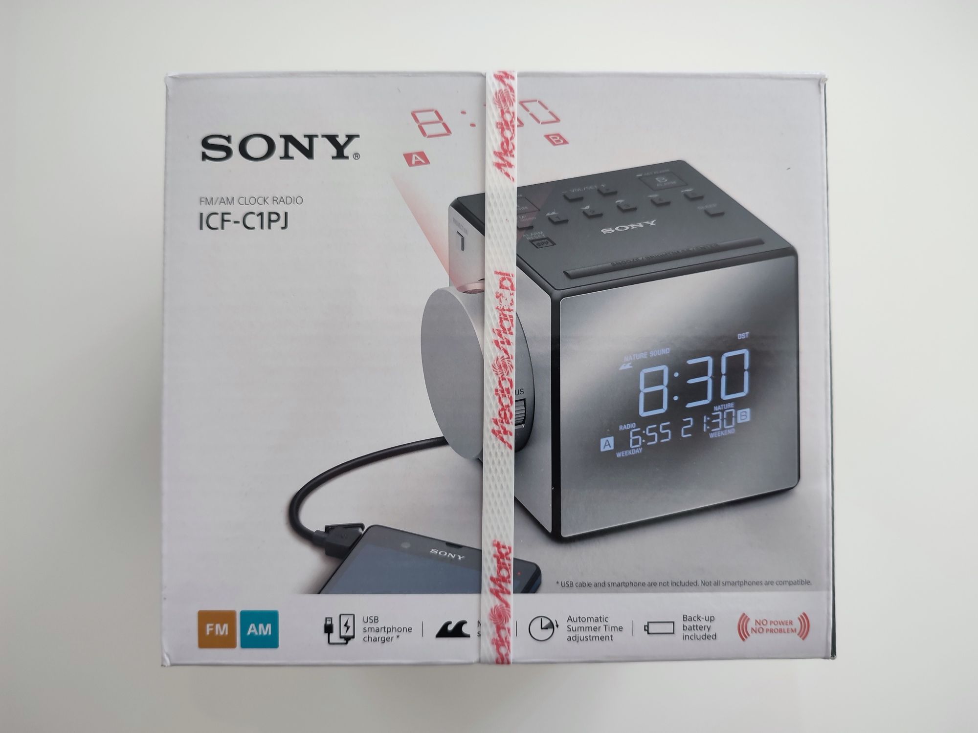 Radiobudzik Sony z funkcją projekcji godziny | ICF-C1PJ