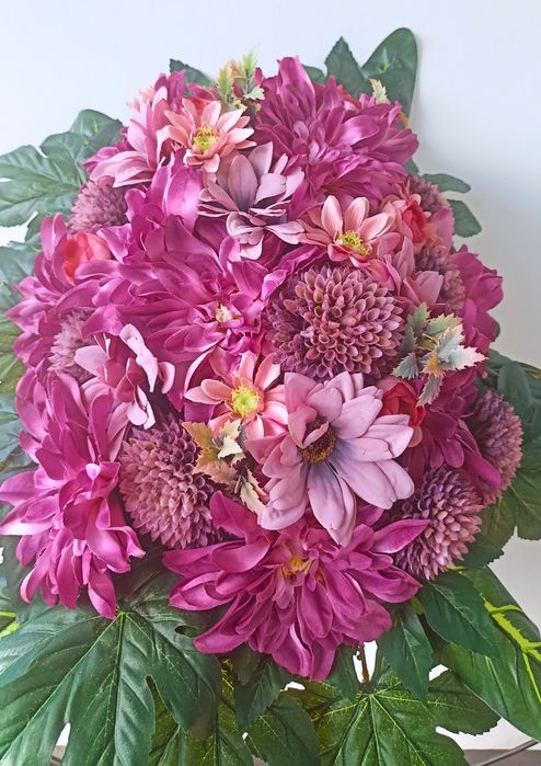 Wiązanka Nagrobna Fuksja Rękodzieło Wszystkich Świętych Stabilizowany