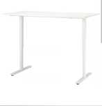 Biurko IKEA TROTTEN 160×80 cm – biały regulowana wysokość