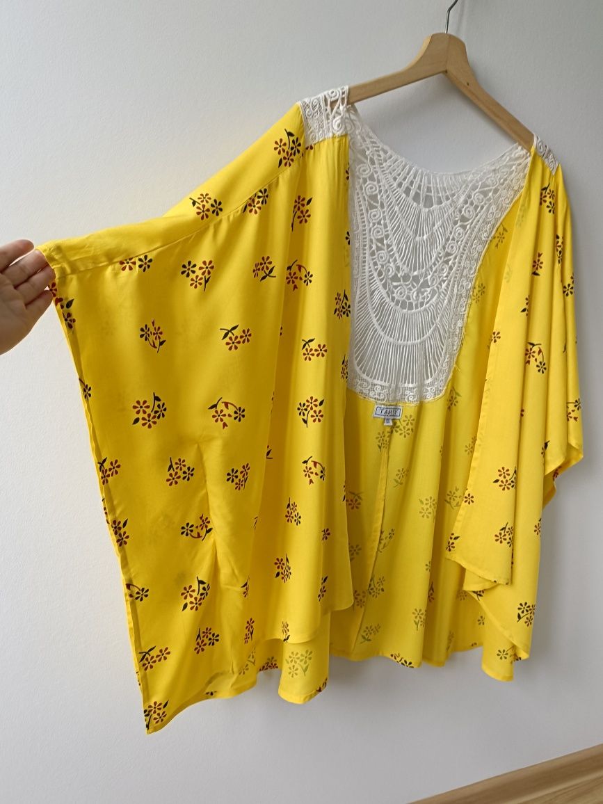 Narzutka damska plażowa na kostium kąpielowy tunika oversize boho