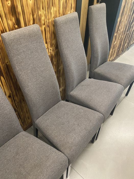 Krzesła krzesło 6 szt kpl szare profilowane
