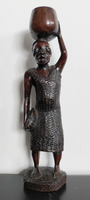 Статуэтка "Африканка". Чёрное дерево эбен