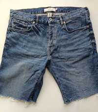 Spodenki męskie jeansy H&M LOGG, kolor niebieski, rozm. EUR 36 Stretch