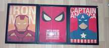 Quadros Marvel Homem Aranha Capitão América e Homem de Ferro