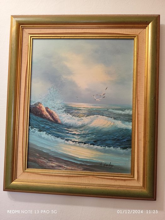 2 quadros pintados e óleo