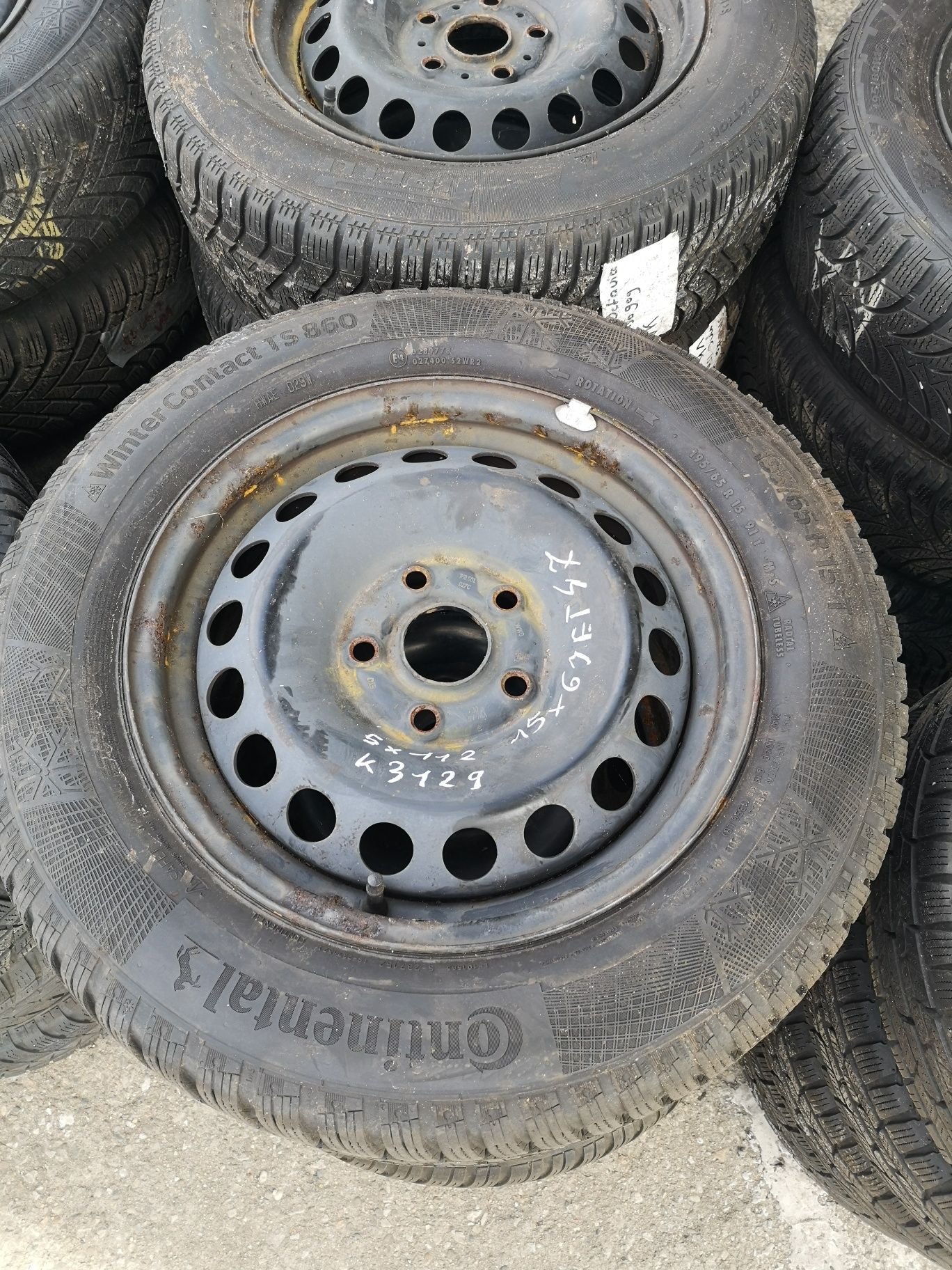 Komplet kół zimowych 5x112 VW Audi Skoda 195/65/15 Continental 6mm