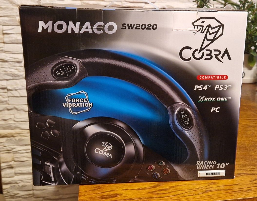Kierownica Cobra SW2020 MONACO z pedałami do PS4, PS3, Xbox One, PC