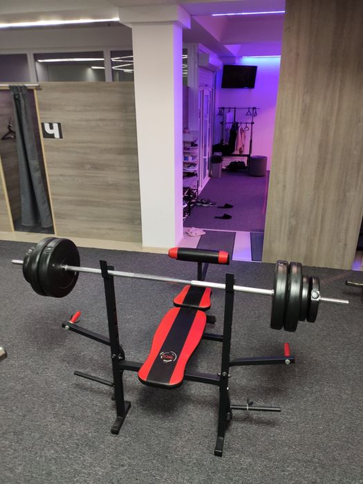 Лавочка для жима з грифом та блінами 50 кг