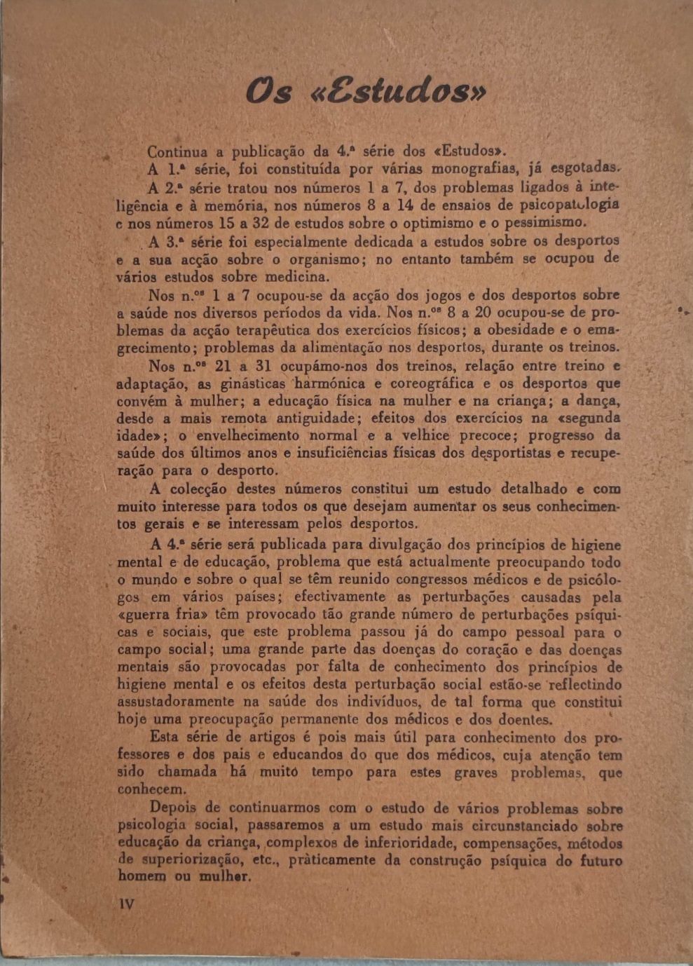 LIVRO - Revista ESTUDOS  4º Serie Nº14- Higiene Mental e ..