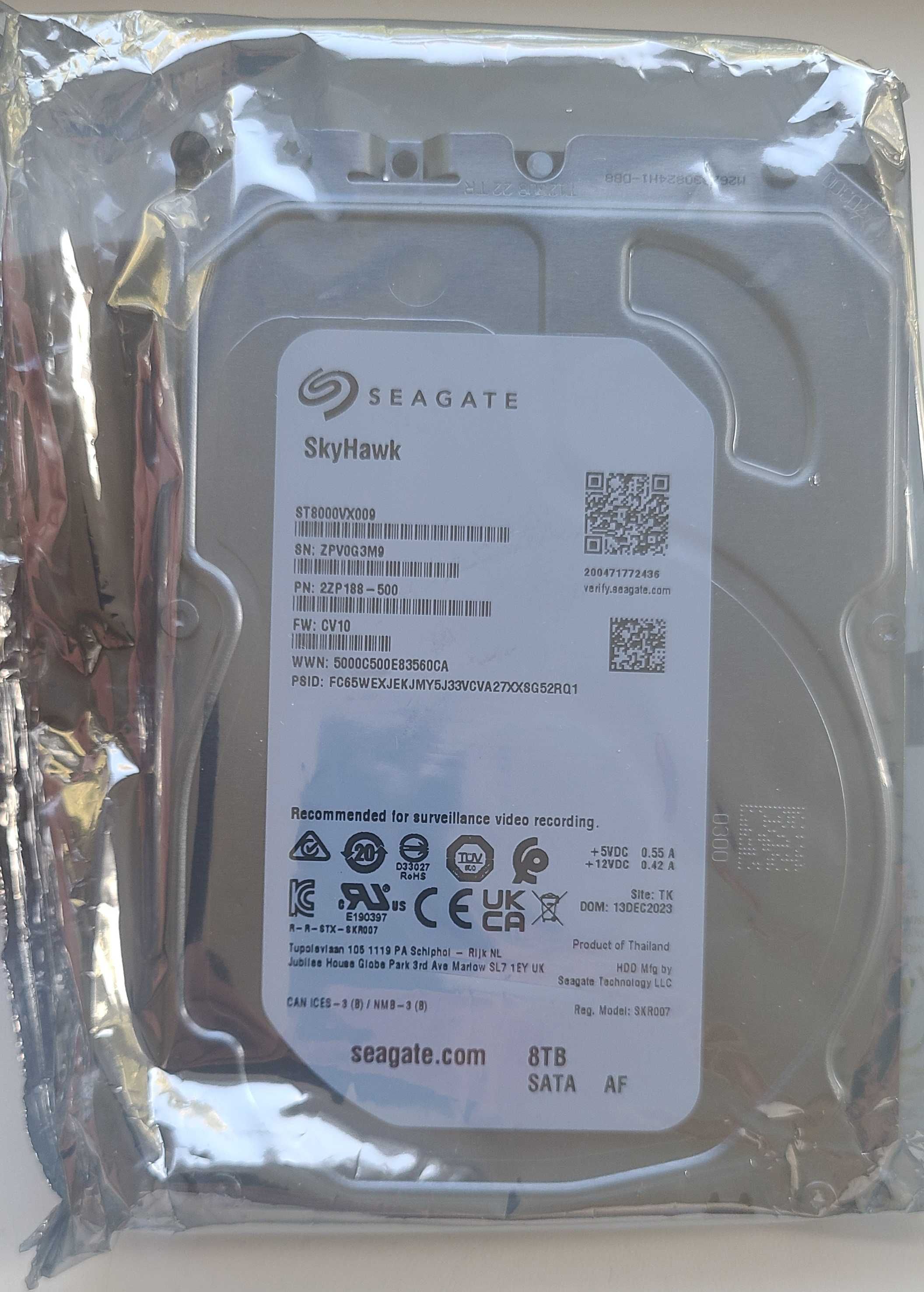 Жорсткий диск 8TB HDD Seagate SkyHawk ST8000VX009