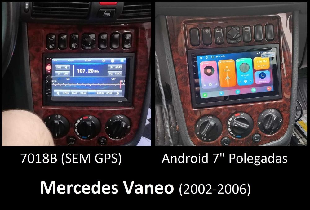 (NOVO) Rádio 2DIN 7" • MERCEDES • W163 W168 W208 W210 W414 • Android