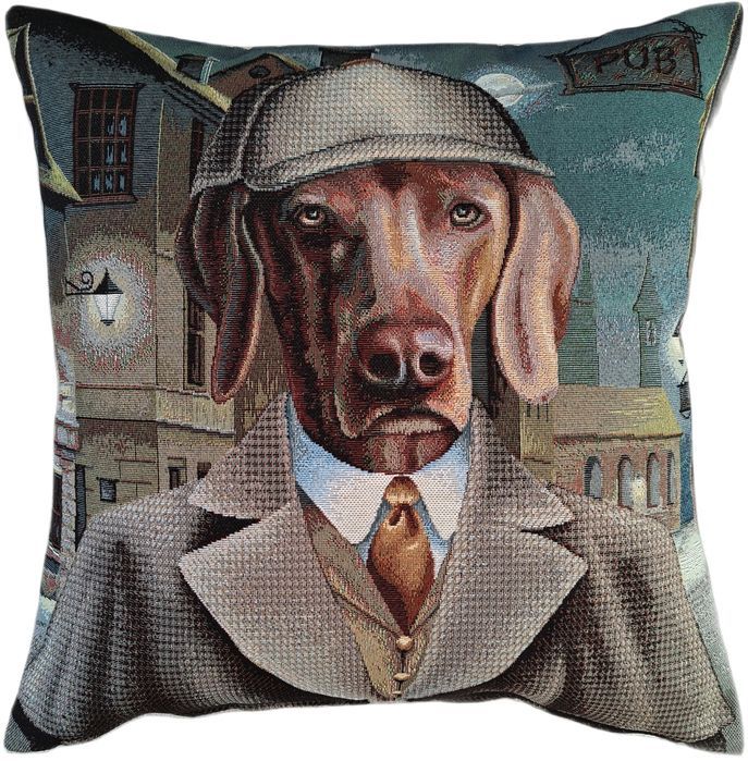 Poszewka dekoracyjna gobelinowa 45x45 cm 6103 Pies Sherlock Holmes