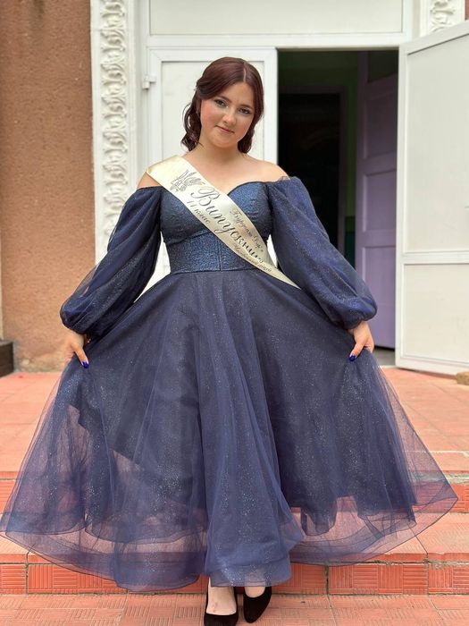Сукня випускна темно синя