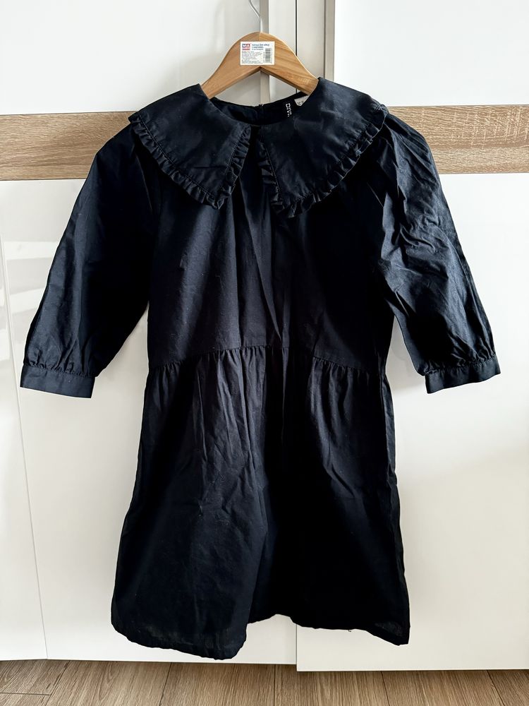 Чорна коротка сукня h&m широка міні xs-s на весну-літо-осінь з воротом