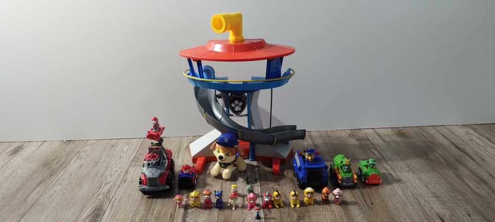 Psi Patrol BAZA auta figurki puzzle