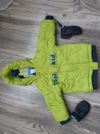 Kurtka, spodnie, rękawiczki Coccodrillo r.80 zimowe narciarskie ciepłe