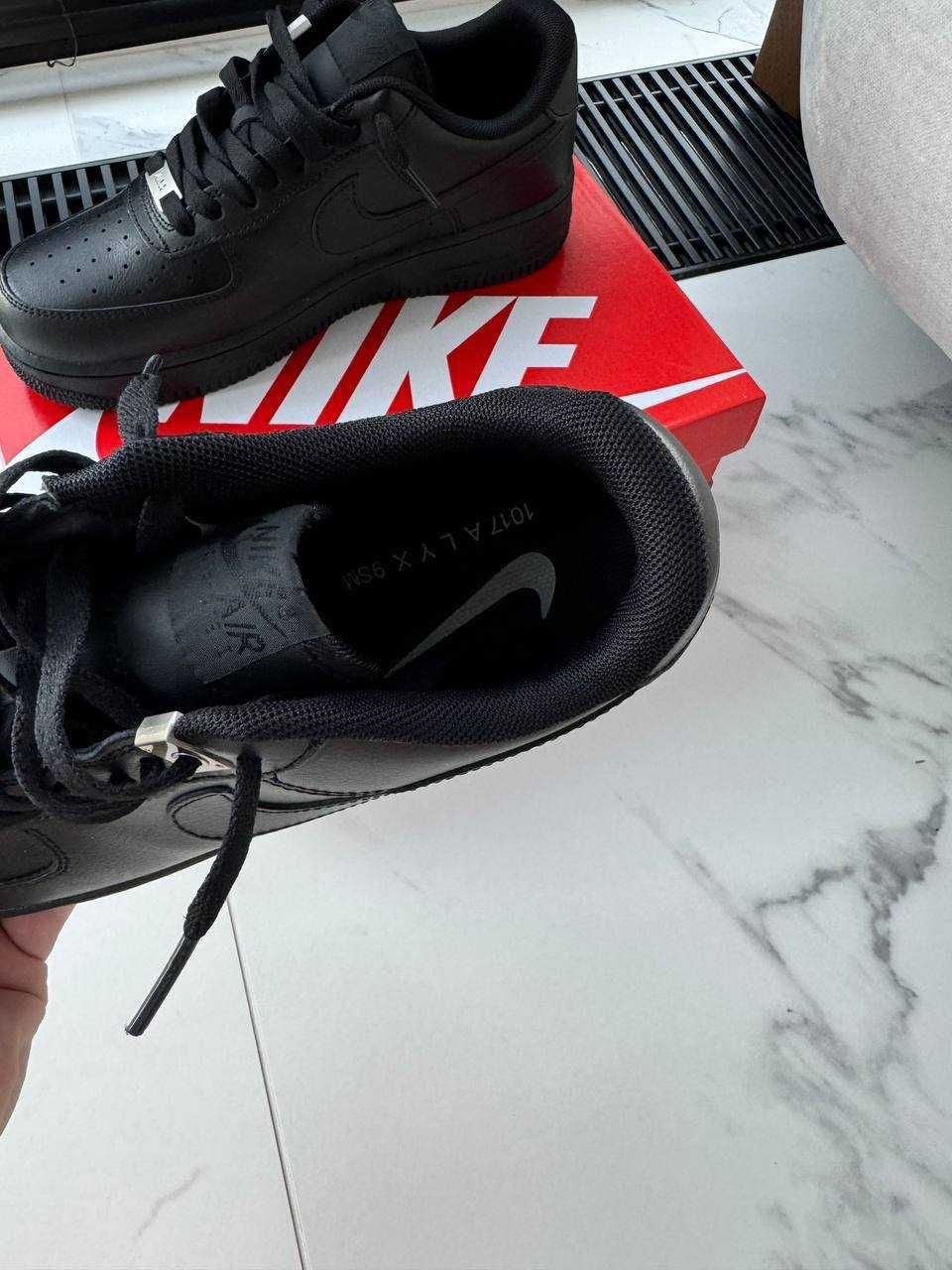 Кеди Nike Air Force 1017 alyx 9sm / кеди Найк Аір Форс 1017 чорні шкір