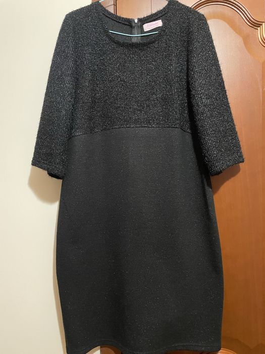 Плаття чорне комбіноване з блискучим напиленням  стильне
