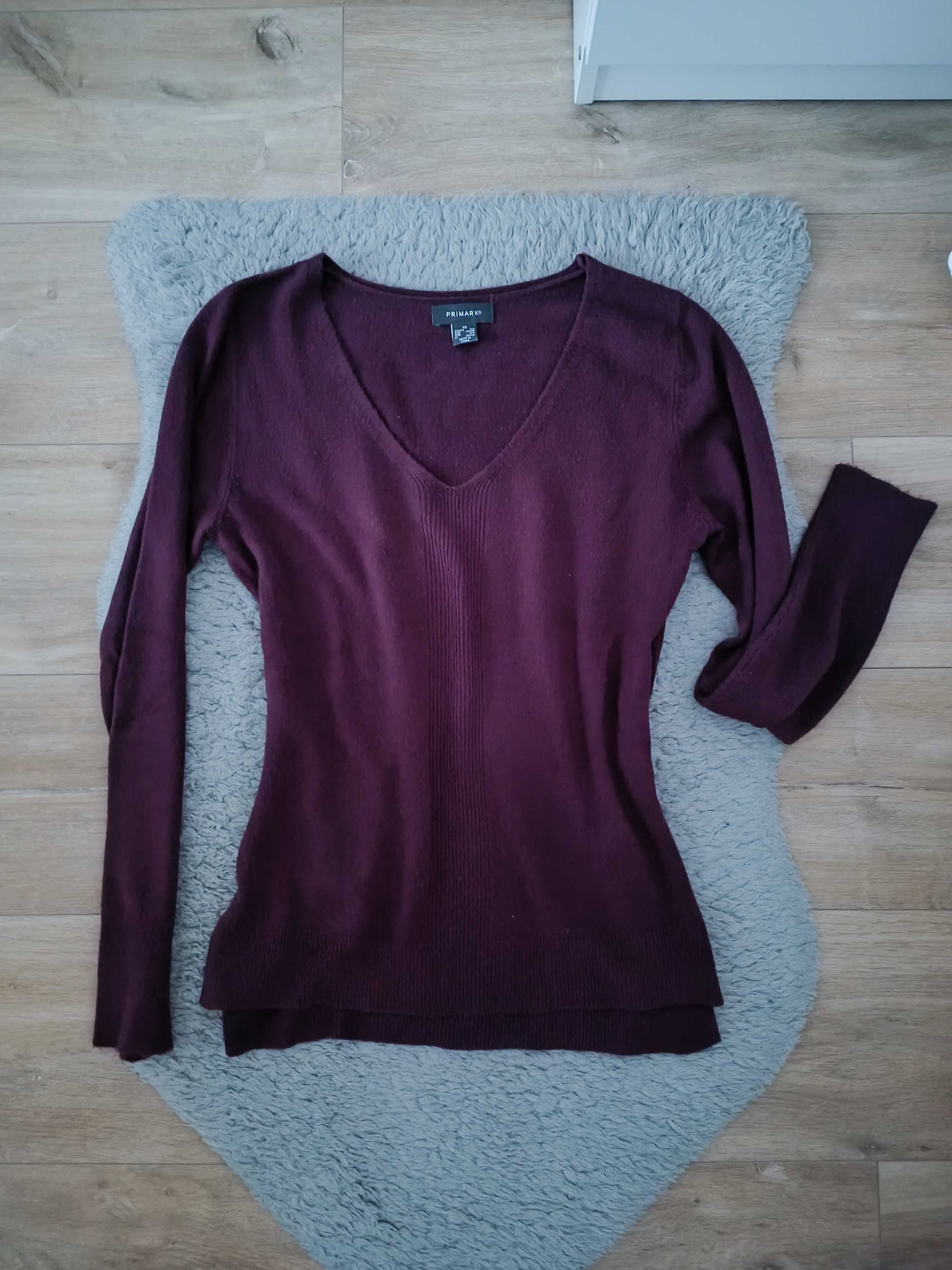 Sweter fioletowy śliwkowy r XS damski