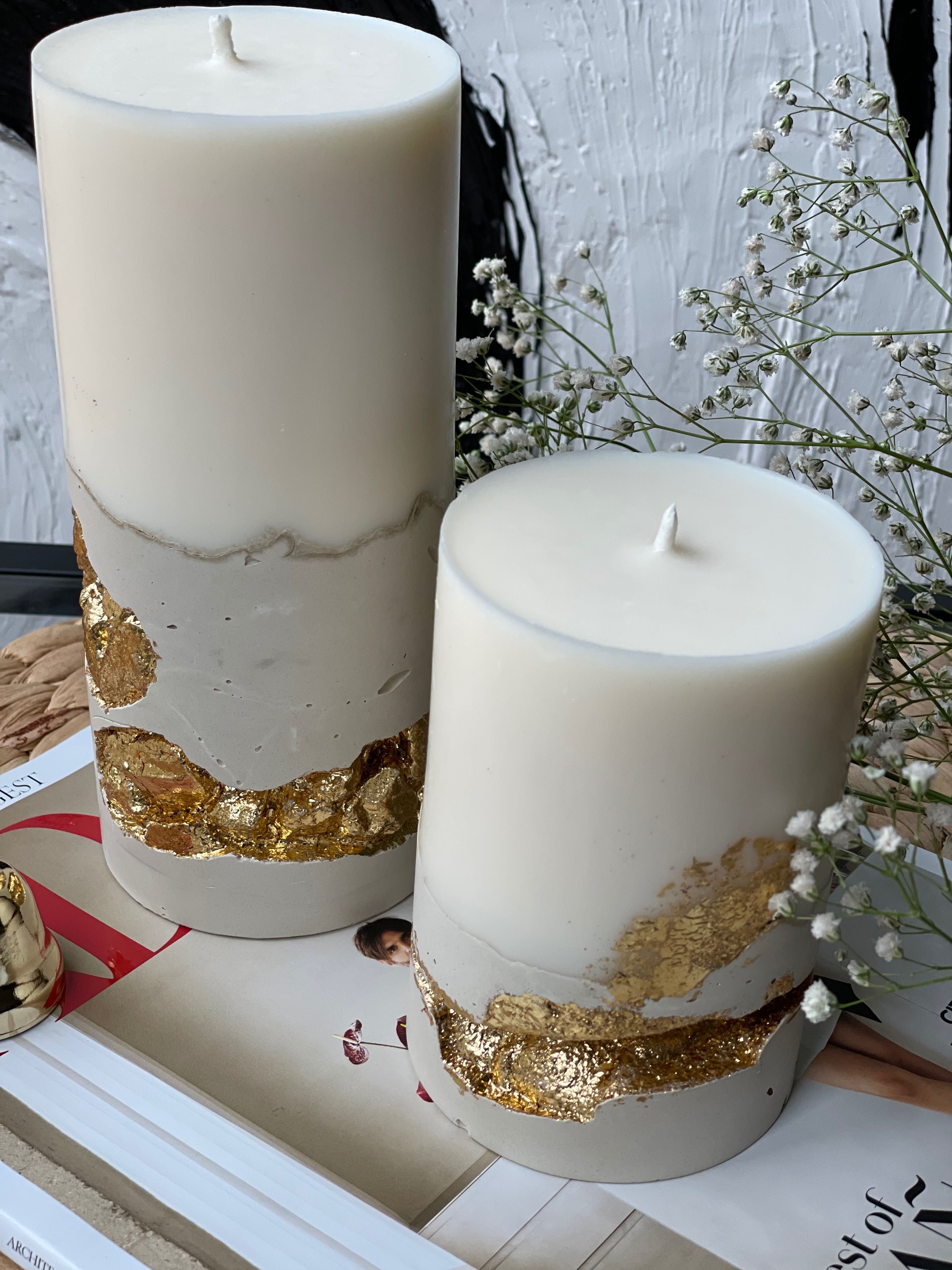 Velas decorativa artesanais\Decorative Concrete Pillar soy wax candles