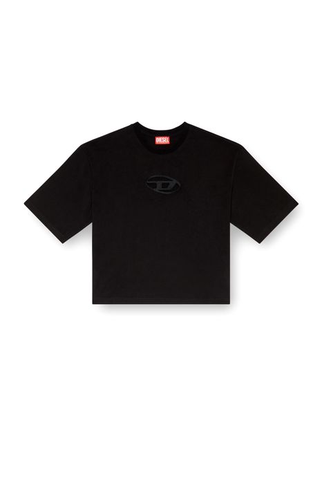 Diesel жіноча чорна футболка t-buxt-crop-od xs