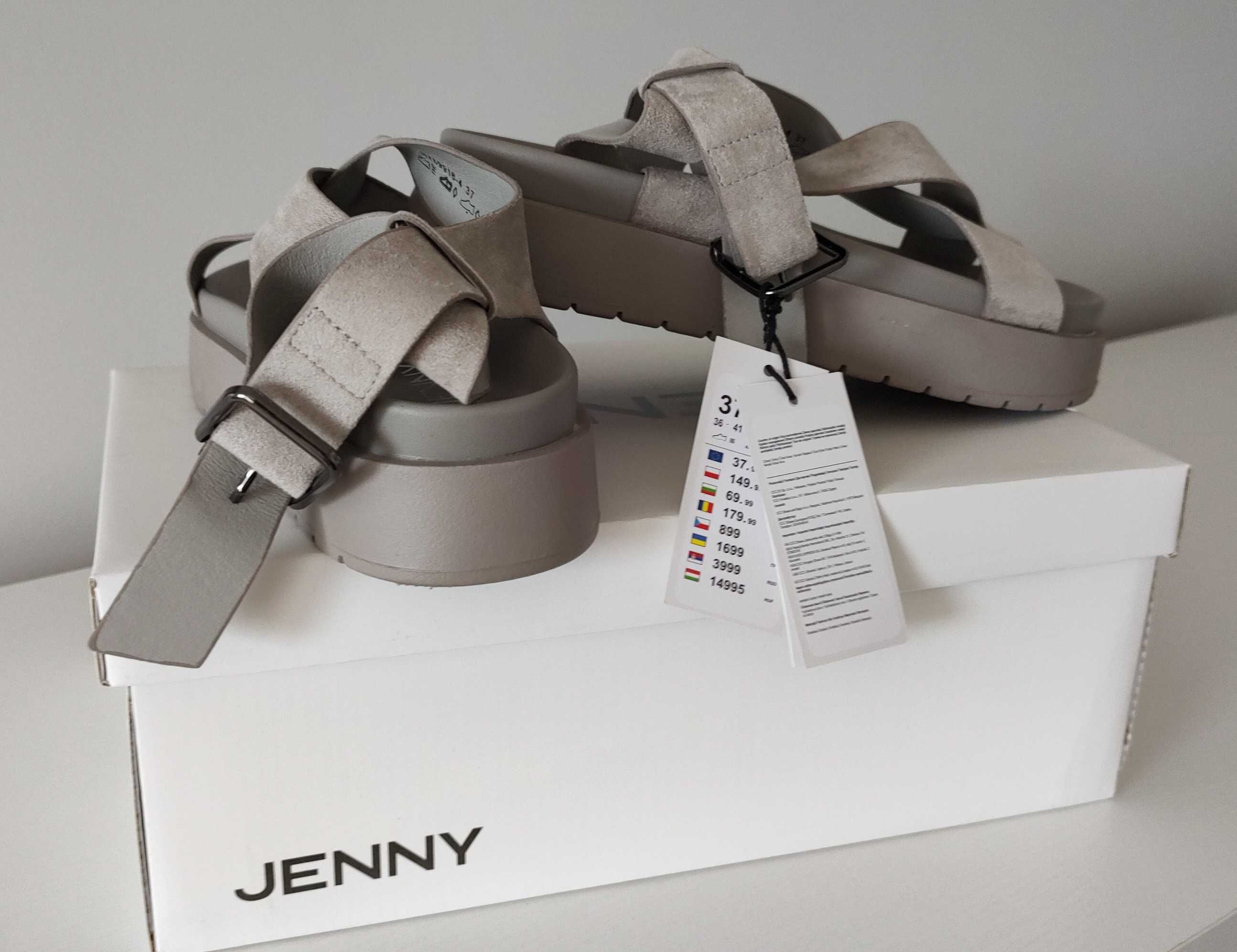 Sprzedam sandały CCC Jenny, kolor grey frey, rozm 37, nowe, faktura,