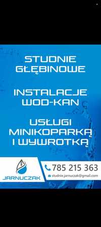 Wiercenie studni, drenaże, przyłącza wody i kanalizacji