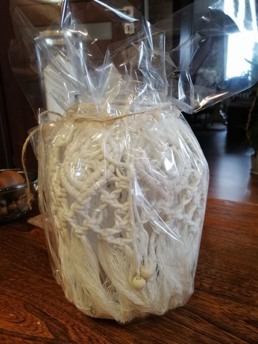 Lampion makrama ze sznurka bawełnianego duży