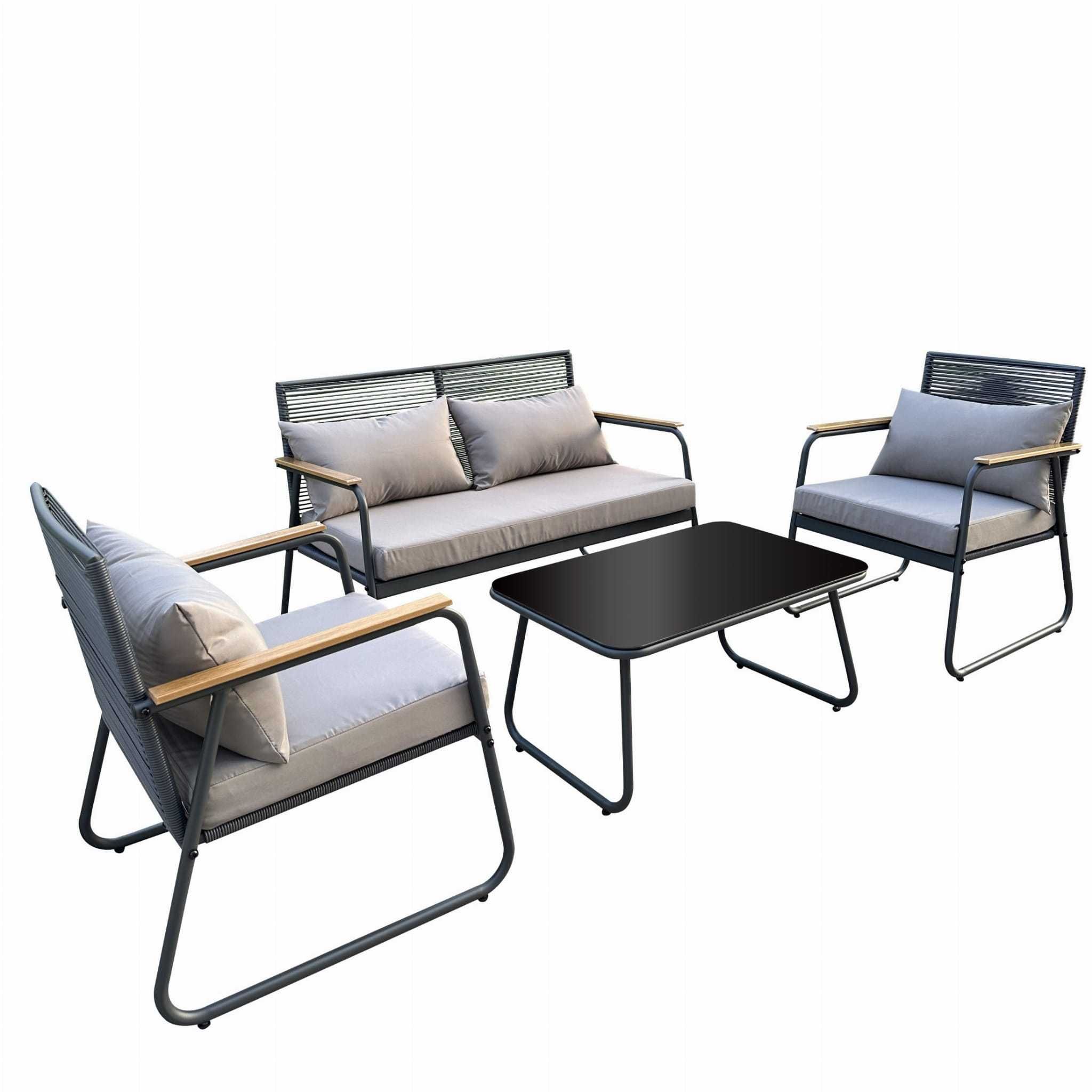 Zestaw mebli ogrodowych - 2x fotel, stolik, sofa NOWY