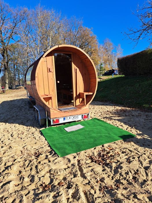 Sauna mobilna opalana drewnem do wynajecia długi weekend, impreza