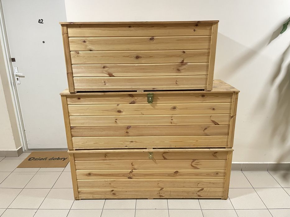 Drewniane skrzynie / pojemniki – solidne, ręcznie robione