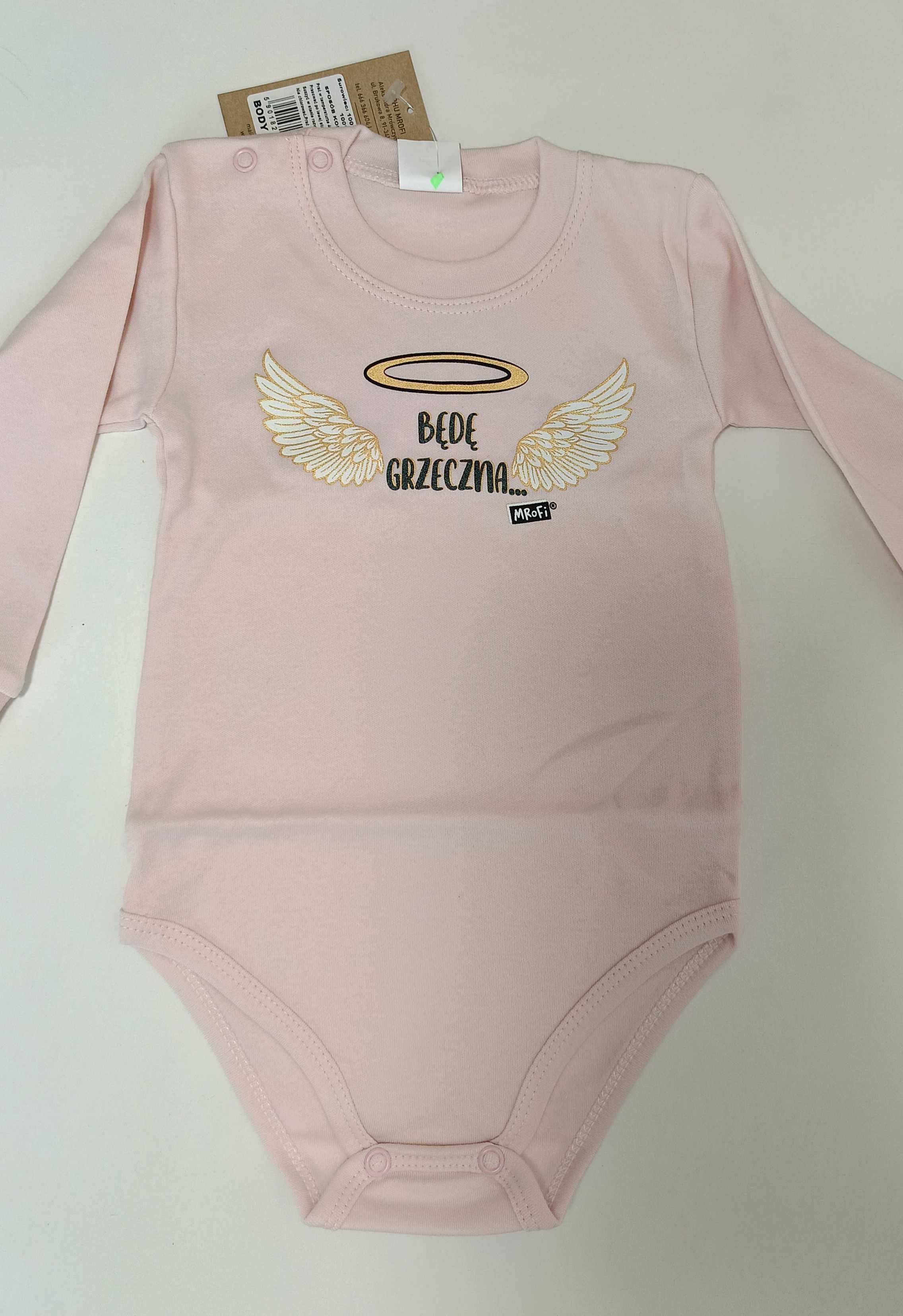 Mrofi body NAPISY Będę Grzeczna  rozmiar 80 cm