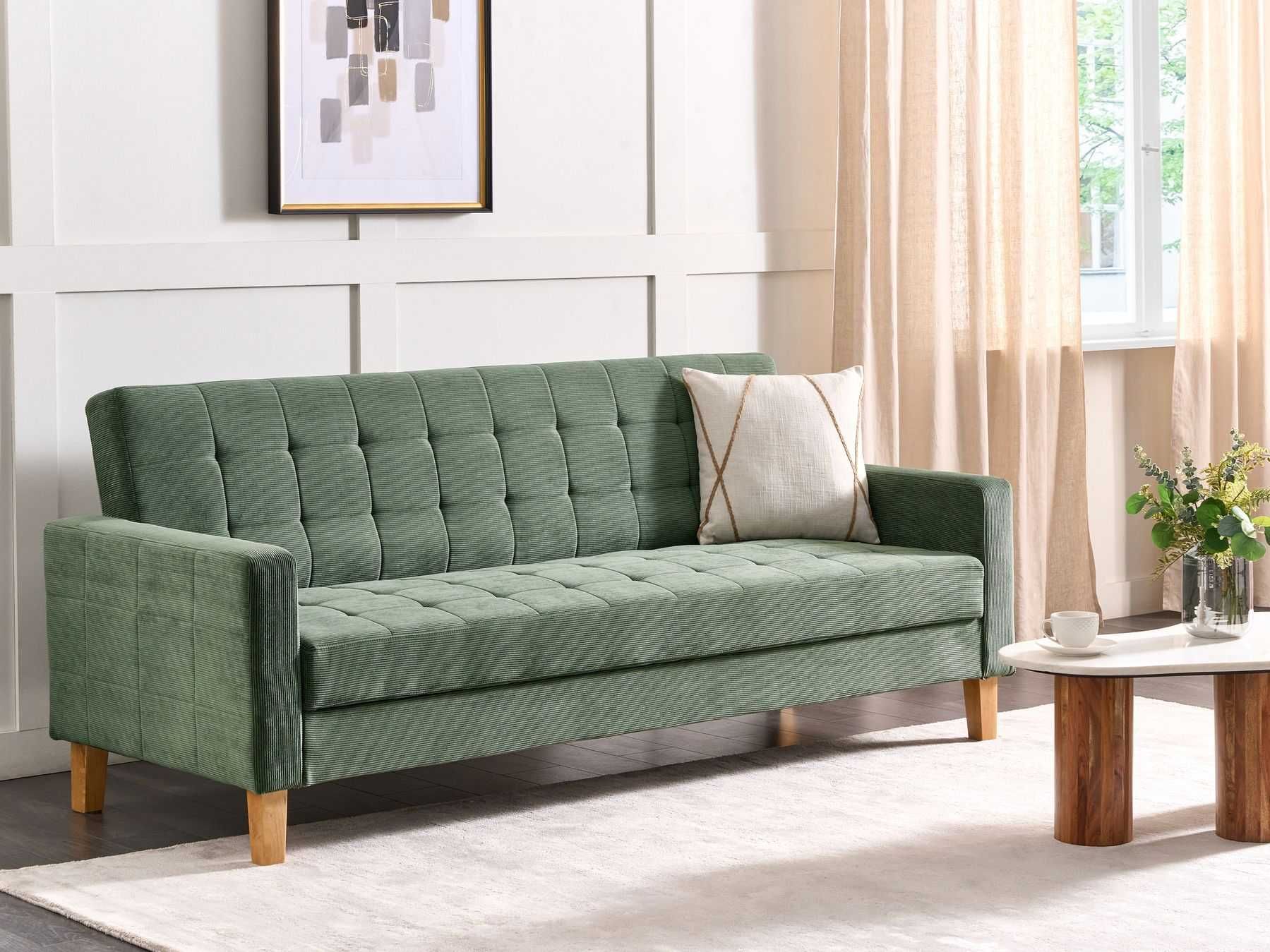 Sofa rozkładana Ciemnozielony dla 3 osób