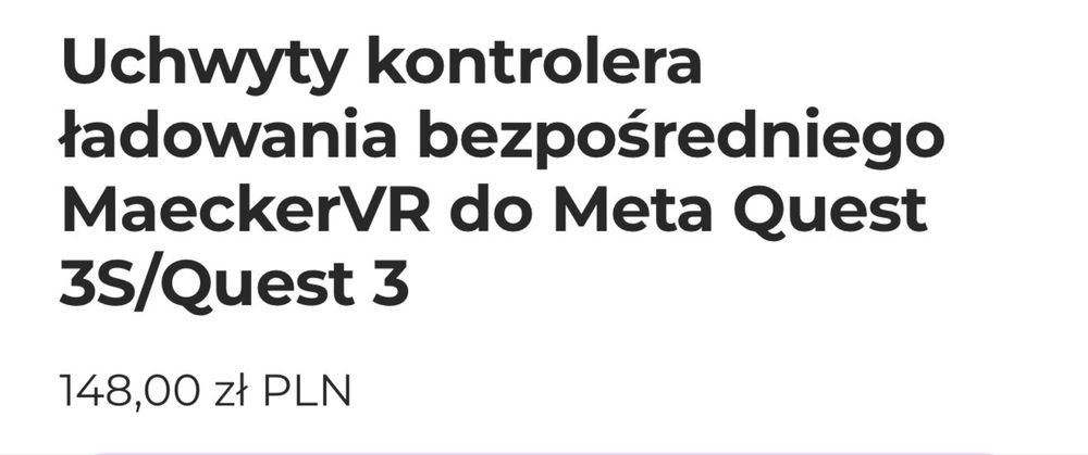 Meta Quest 3 oraz 3S- Maecker Controller Grips - wbudowany akumulator.