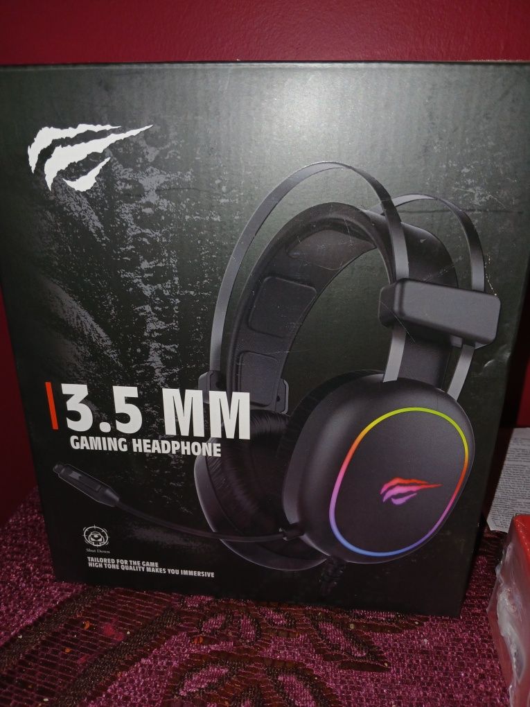 Słuchawki przewodowe z mikrofonem Havit GAMENOTE H2016D RGB Nauszne Cz