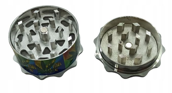 Młynek do Tytoniu Metalowy 3-częściowy w Stylu Reggae 4,5 cm