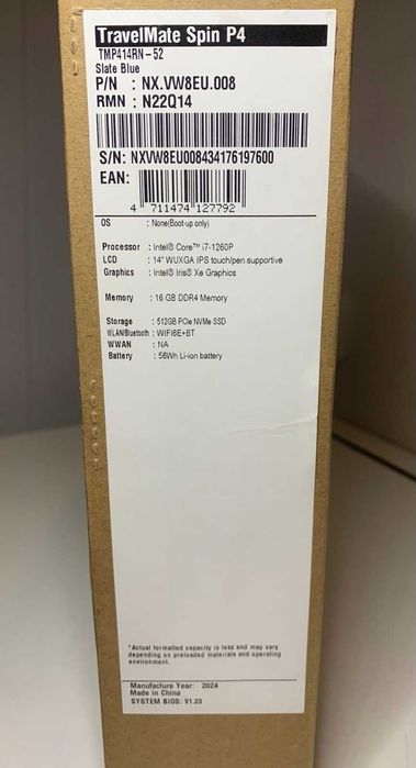 Ноутбук-трансформер Acer TravelMate Spin P4 16\512 новый