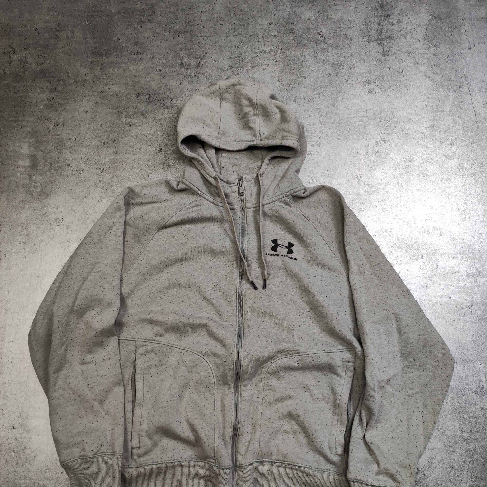 MĘSKA bluza z Kapturem Szara Rozpinana Bawełna GYM Under Armour Logo