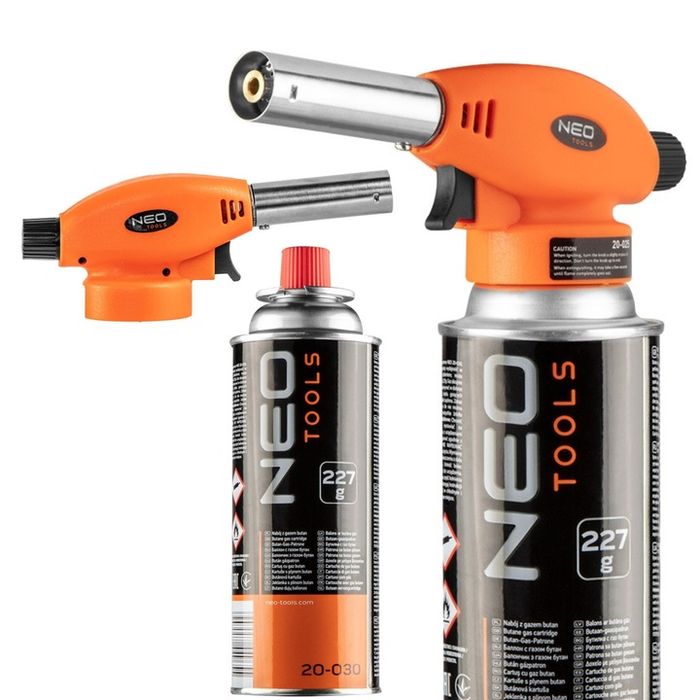 Neo Palnik Gazowy Lutlampa Lutownica 1300°c Piezo + Gaz Kartusz 20-041