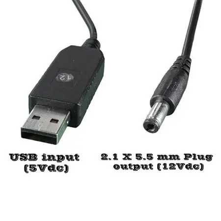 Преобразователь 5V на 9V USB-DC 5.5/2.1 кабель шнур для WI-FI и других