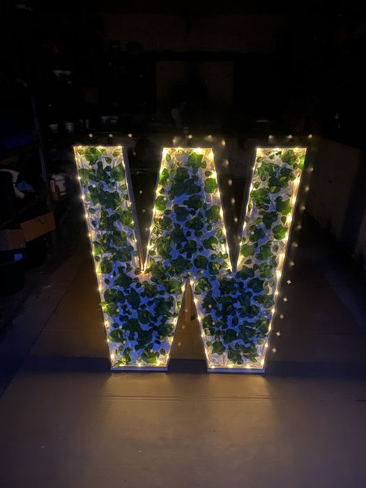 Litery ozdobne weselne okolicznościowe W M