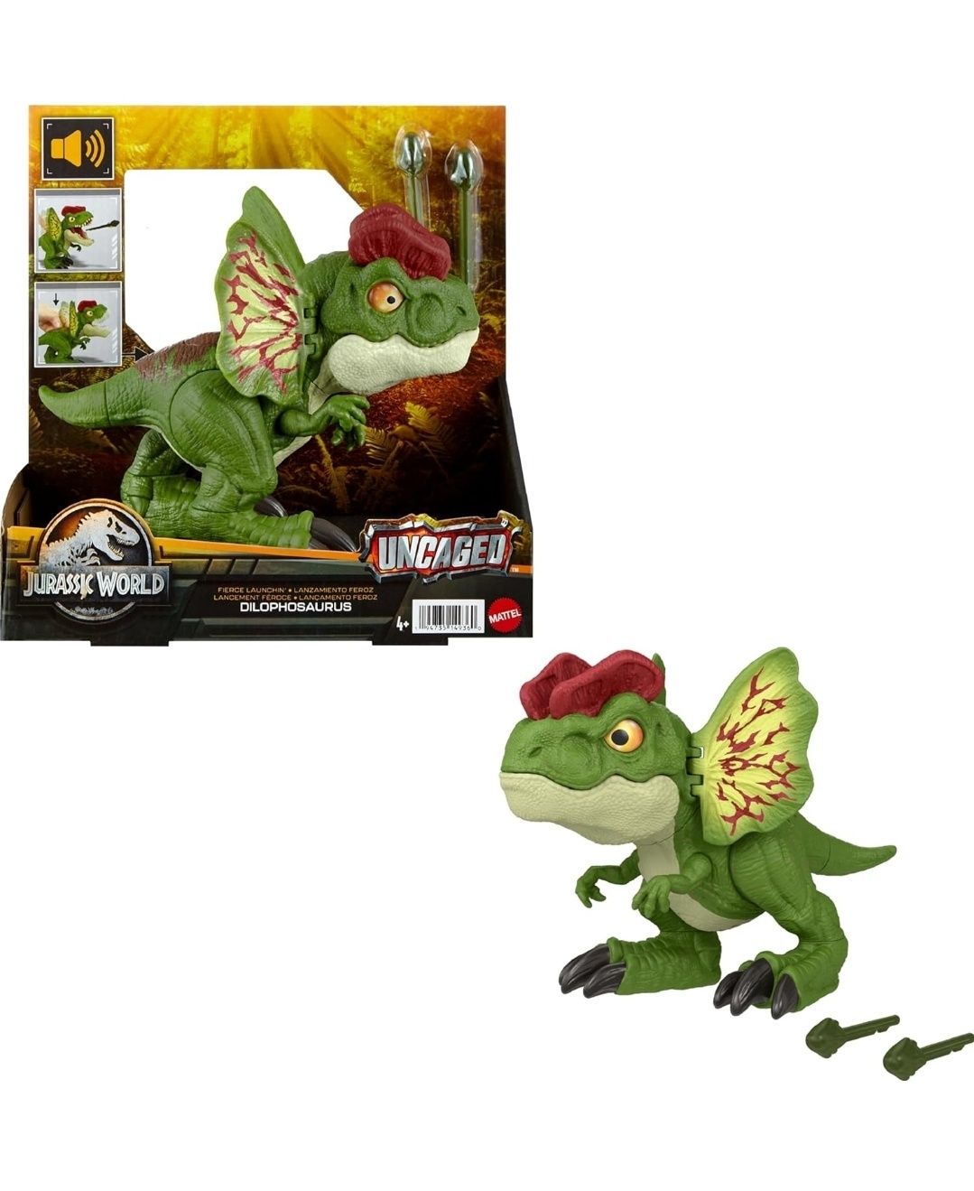 Фігурка Динозавр Ділофозавр Jurassic World Dilophosaurus Mattel