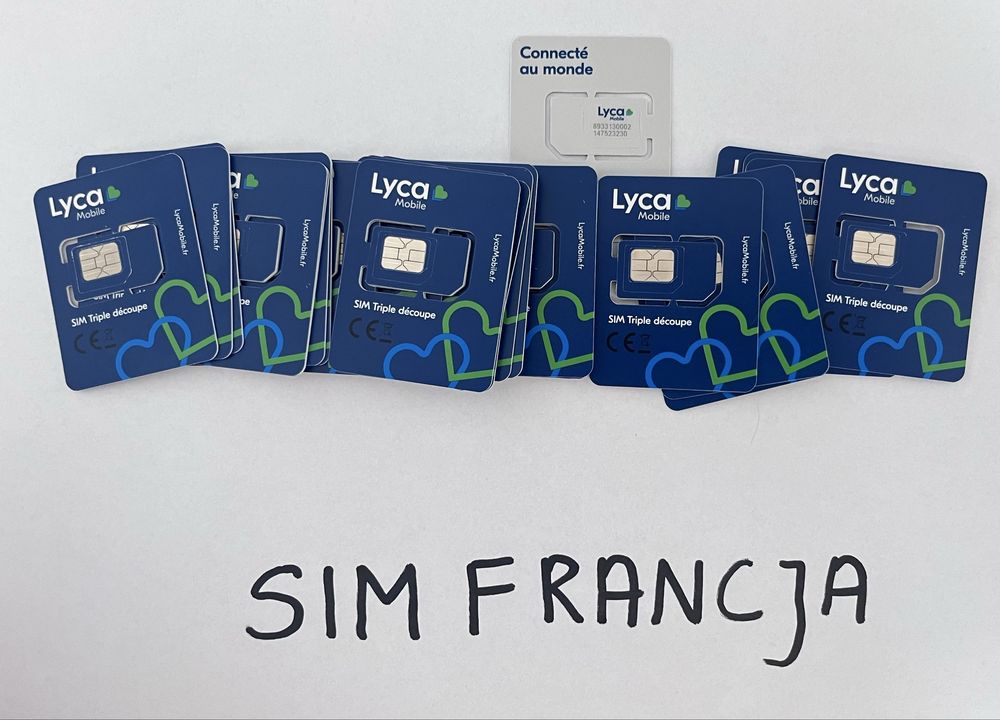 Francja SIM karta  Lycamobile nowy starter francuski simka +33