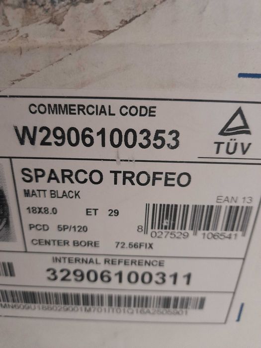 Felgi SPARCO Trofeo 18'' 8J 5x120 ET 29