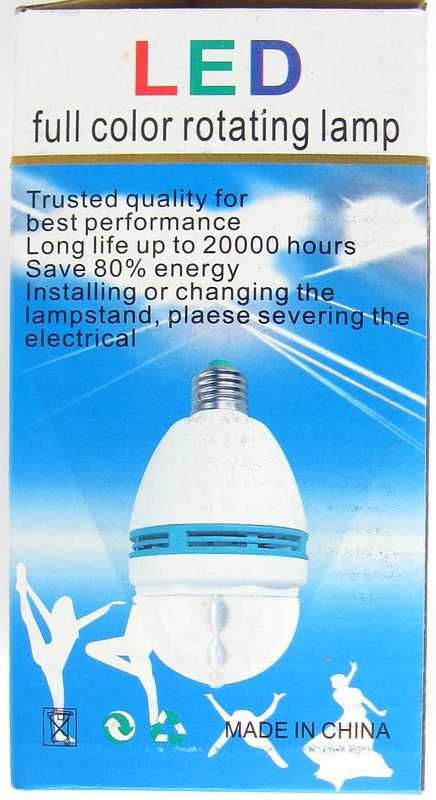 Obrotowa żarówka disco – LED/3W AC 85-260V - gwint: E27 230V