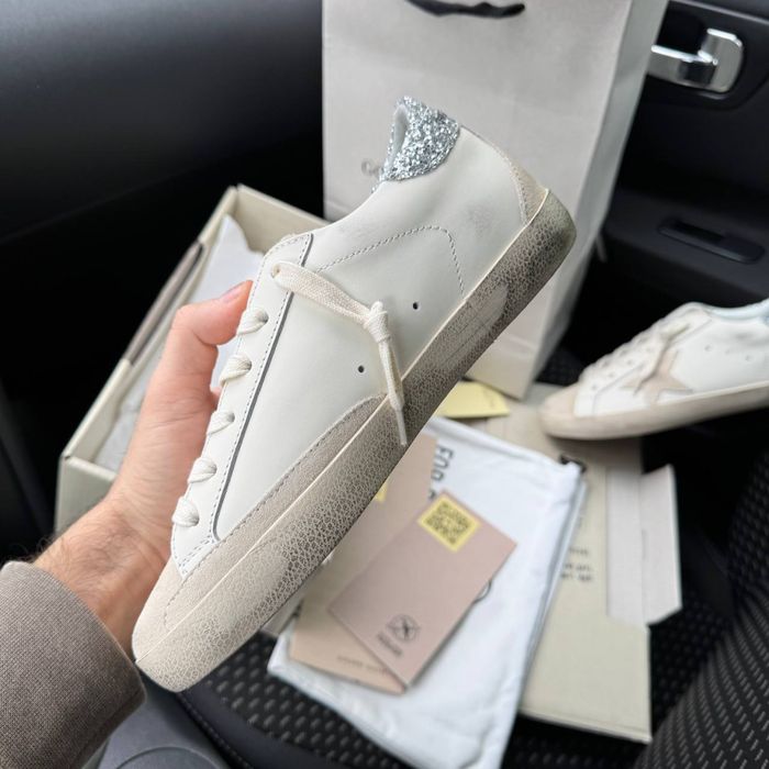 Жіночі кеди кросівки голден гуси Golden Goose white beige premium
