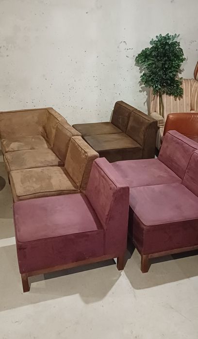 Fotel welurowy, fotele modułowe, kanapa, sofa