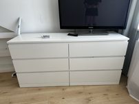MALM Komoda, 6 szuflad, biały, 160x78 cm