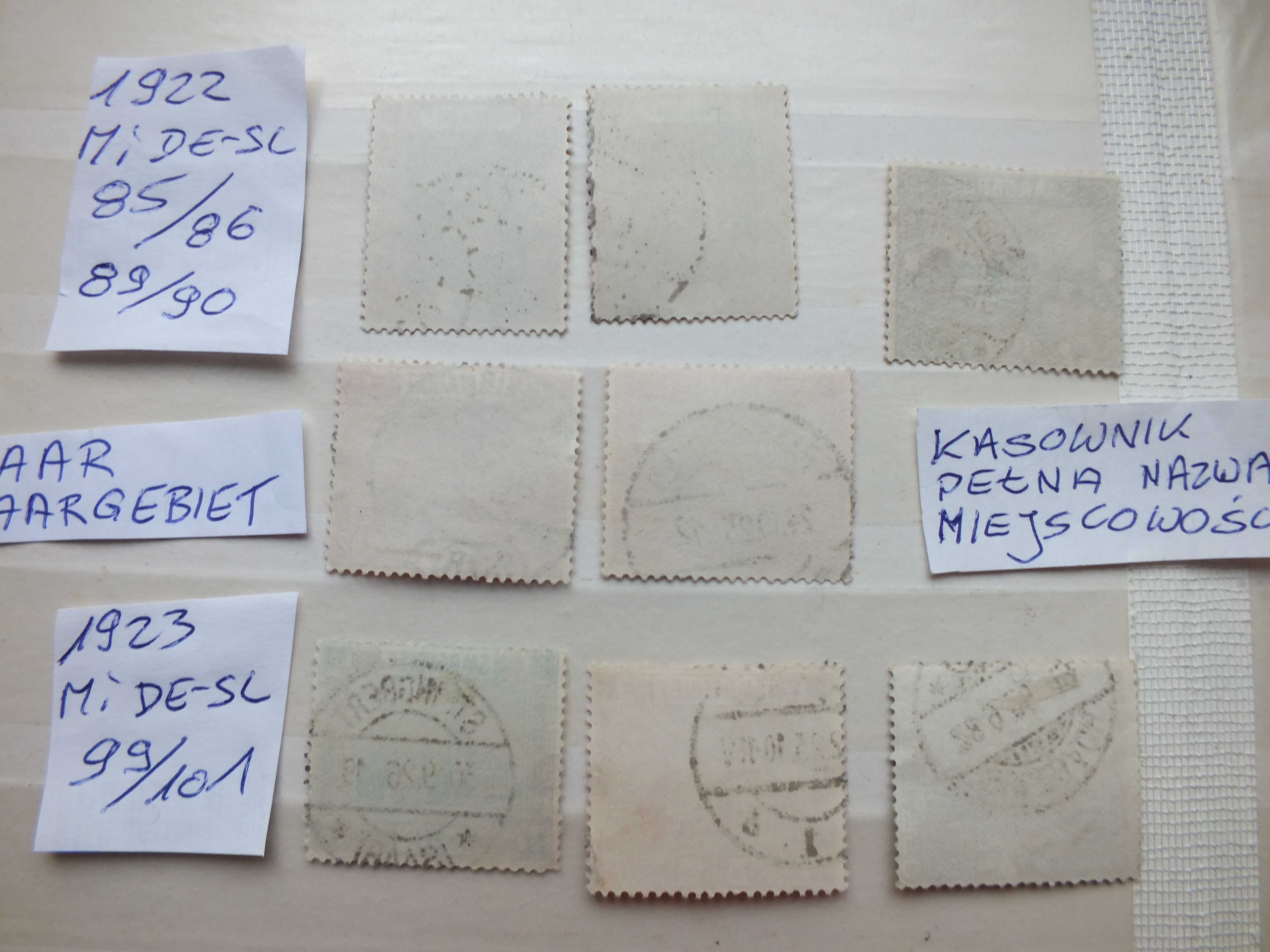 8szt. znaczki Mi85 SAARGEBIET 1922 /1923r. SAAR Niemcy Rzesza Reich
