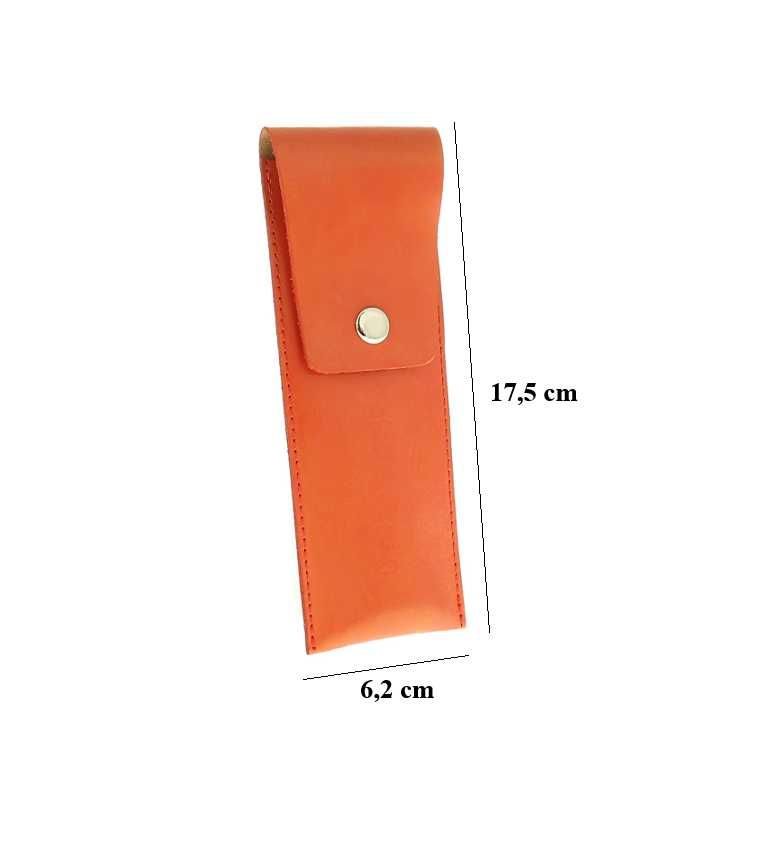 Piórnik skórzany Pierre Cardin pomarańczowy czarny kolory